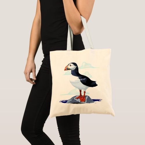 product_image_name-Generic-Tote bag puffin cute Atlantic sea bird Unique, haute qualité-1