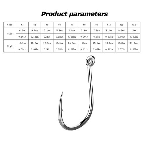 product_image_name-Generic-Hameçons de pêche en acier à haute teneur en carbone, paquet de 400 hameçons de pêche à large écart pour l'eau salée et l'eau douce avec 10 tailles-4