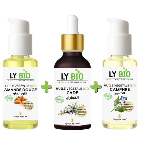 product_image_name-LY BIO-PACK HUILE AMANDE DOUCE 50ml - POMPE + HUILE CADE 50ML - PIPETTE + HUILE CAMPHREE 50ML - POMPE-1