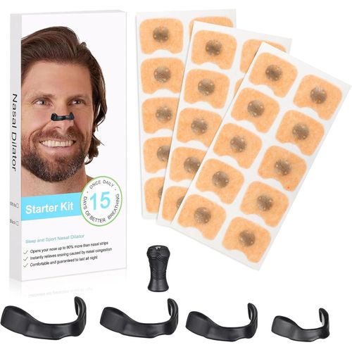 product_image_name-Generic-Kit de 15 Patchs Nasaux Anti-Ronflement – Bandes Respiratoires, Respiration Facile la Nuit, Noir-1