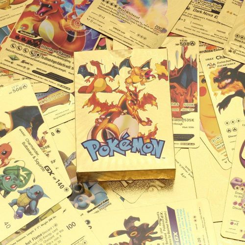 Generic carte Pokémon Pack; lot de 55 Cartes Pokémon en feuilles dorées à  prix pas cher