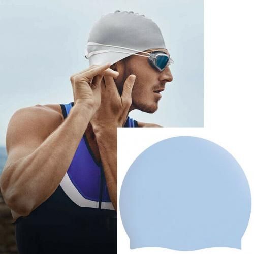 Generic Bonnet de natation en silicone pour femmes & hommes