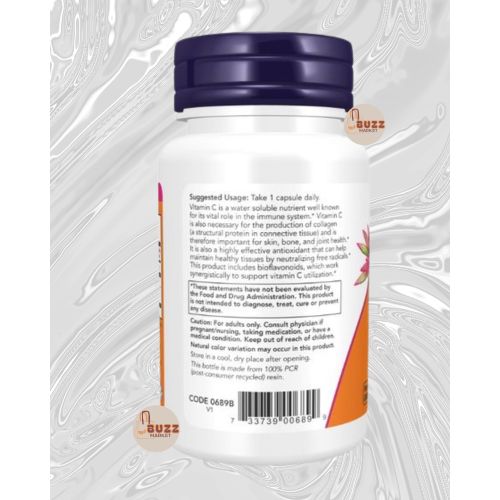product_image_name-Now-C-1000, 100 mg de bioflavonoïdes Soutien antioxydant et collagène,Renforce l'immunité, Absorption du fer optimisée-3