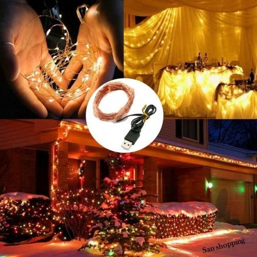 product_image_name-Generic-LED String night Light USB Copper Garland Decoration (Color Jaune)-4