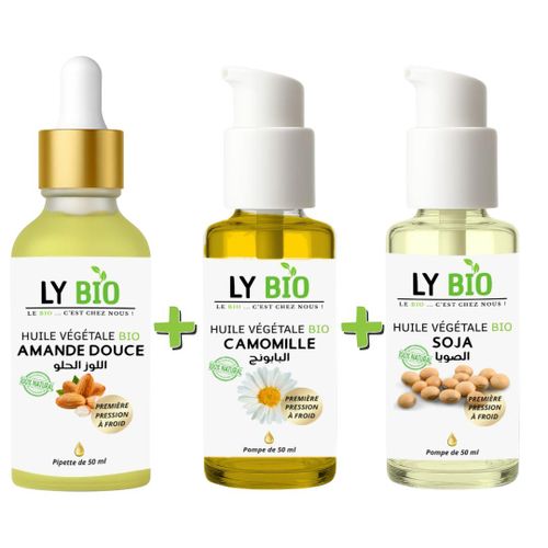 product_image_name-LY BIO-PACK HUILE AMANDE DOUCE 50ML - PIPETTE + HUILE CAMOMILLE 50ML - POMPE + HUILE SOJA 50ML - POMPE-1