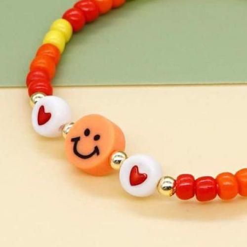 product_image_name-Generic-Bracelet perle rouge orange Jaune Smiley Orange-2