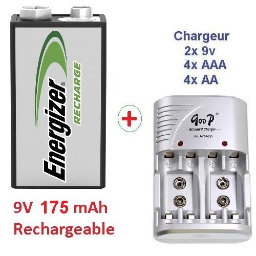 1 pièce/lot batterie rechargeable 9v grande capacité 2000mah 9V