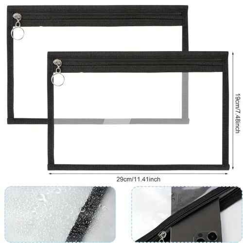 product_image_name-Generic-Lot de 8 pochettes transparentes à fermeture éclair pour l'organisation, pochettes de maquillage imperméables en PVC,-5