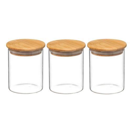 product_image_name-Generic-Lot de 3 bocaux en verre, Boites hermétiques avec couvercles en bambou-1