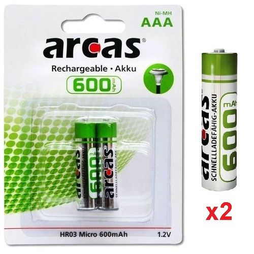 Piles Rechargeables AAA HR03 1.2V 800mAh (Blister de 2 Unités