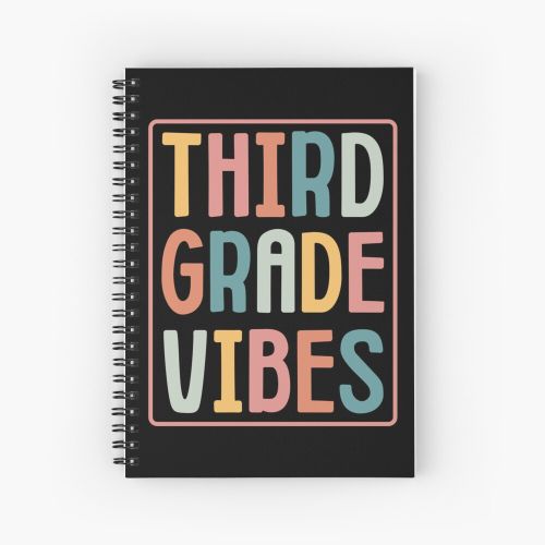 product_image_name-Generic-Retro Third Grade 3rd Grade Vibes 3rd Grade Teacher 1st Day Back To School créée et vendue par jasmynnoel.Spiral Notebook Bloc note-1