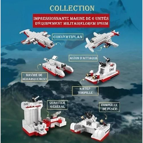 product_image_name-Generic-Jeu de Construction 6 en 1 – 1000 Pièces Éducatives, bateau de guerre, militaire -3