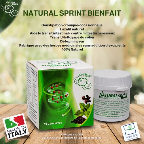 natural sprint Nettoyage Colon Constipation adulte - Laxatif naturel - 90  comprimés - Made in italy à prix pas cher