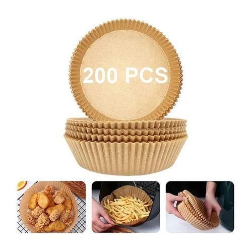 product_image_name-Generic-Section 200 pièces de plaque à pâtisserie pour le cercle de la cuisinièrePack 200 pièces de papier de cuisine pour friteuse à air prédécoupée de forme ronde 20*4,5 cm-1