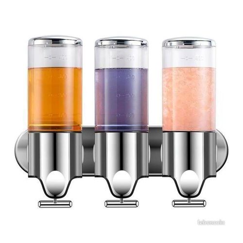 product_image_name-Generic-Distributeur de Savon Mural Triple – 3 Compartiments – 400 ml x3-1