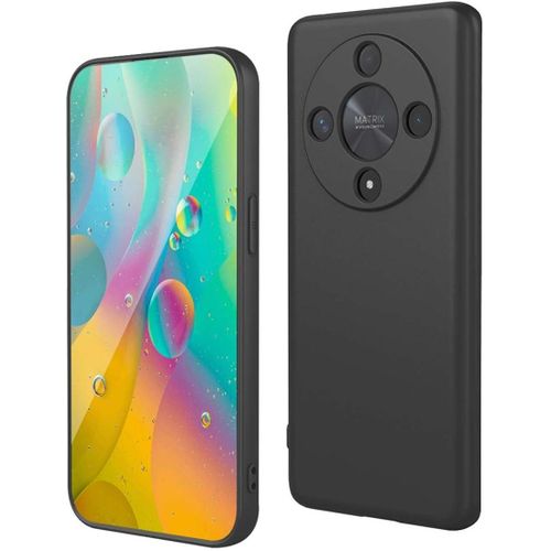 product_image_name-Case-جراب سيليكون لهاتف Honor Magic 6 Lite باللون الأسود مع زجاج مقسى غير قابل للكسر للشاشة-3