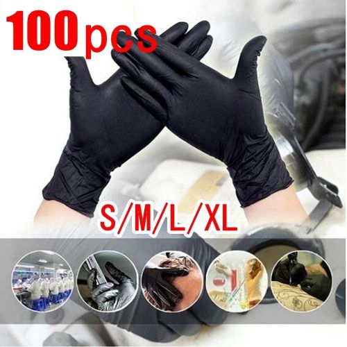 1 Boîte de 100 Gants Nitrile Noirs Taille M