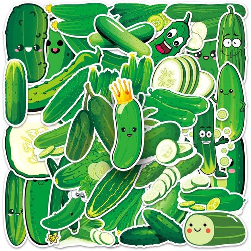 product_image_name-Generic-autocollants de cornichon de 50 pièces, autocollants en concombre pour ordinateur portable, joli autocollants pour garç-1