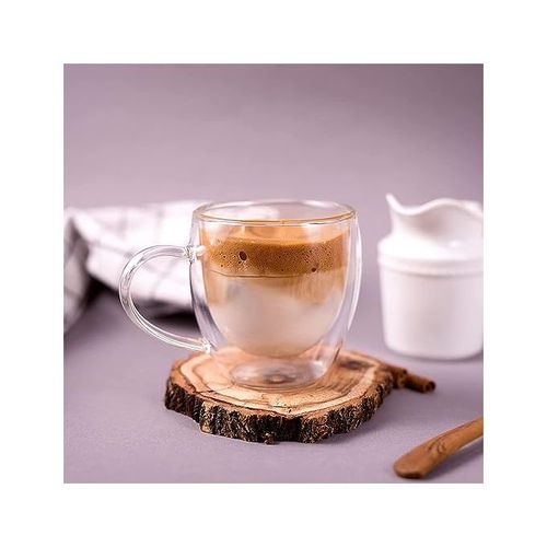 Luxus Tasse à Café/Thé en verre à double paroi avec poignée, résistant à la  chaleur à prix pas cher