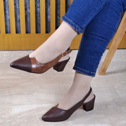 Escarpin deals croco marron