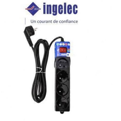 Ingelec Rallonge Multi-Prises - 4Ports 2P+Terre 1.5m avec interrupteur  couleur noir à prix pas cher