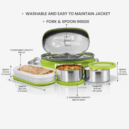 product_image_name-Generic-Boîte à déjeuner isotherme portable avec sac thermique vert – Set 3 contenants en acier inoxydable (450 ml + 2×280 ml) avec cuillère et fourchette intégrées, facile à laver, couvercles hermétiques-1