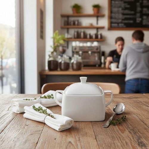 product_image_name-Generic-Sucrier en Céramique avec Couvercle Hermétique – Pot de Conservation Élégant avec Poignées-6