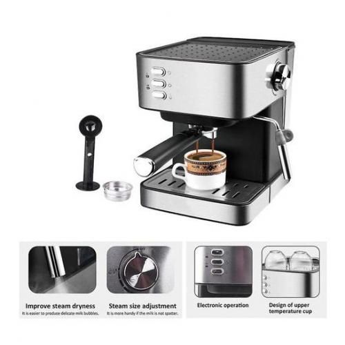 Elite Cafetière 1,6L Machine à café expresso et cappuccino 20Bar 850W Acier  inoxydable à prix pas cher