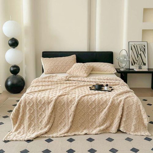 product_image_name-Generic-بطانية شيربا من الصوف القطبي - تصميم ثلاثي الأبعاد أنيق، ناعمة للغاية + 2 أكياس وسائد-1