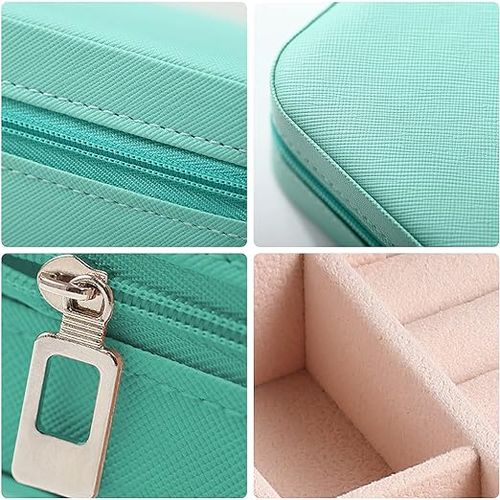 product_image_name-Generic-Boîte de rangement des bijoux en cuir, boucles, colliers, bagues (Vert)-6