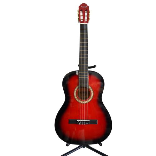 product_image_name-Fitness-Guitare Classique 4/4 Rouge+Noir avec Truss Rod Ajustable-1