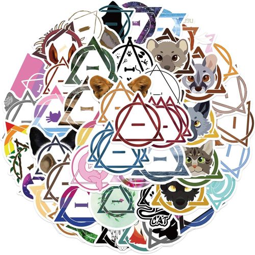 product_image_name-Generic-50 Pcs mignons Therian Stickers Colorful Animals Symbol Cartoon Decal Enfant Sticker Décoratif pour Enfants Adolescents-3