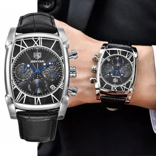 product_image_name-Benyar-Montre Bracelet Noir Quartz Pour Hommes Etanche Chronographe - Originale--2