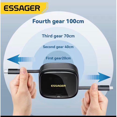 product_image_name-ESSAGER-Mini boîte de rangement de voyage multifonctionnelle, charge rapide, USB A/C vers VopeC, câble Micro Rains, support de téléphone,-6