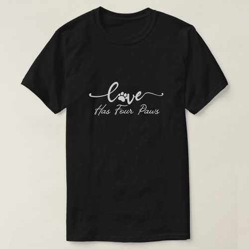 product_image_name-Generic-Love Has Four Paws Dog Lover Cat Lover T-Shirt unique design - t shirt tres bon qualite-2