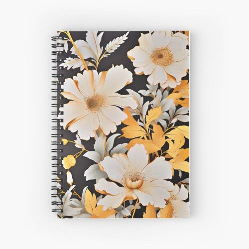 product_image_name-Generic-vintage_wb_fleurs_or_3 Cahier à spirale  - Adult coloring book Cahier de coloriage pour adultes-1
