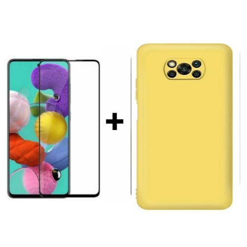 product_image_name-Case-Pack : pochet cache Xiaomi Poco X3 pro jaune belle + verre  Xiaomi Poco X3 pro  noir-1