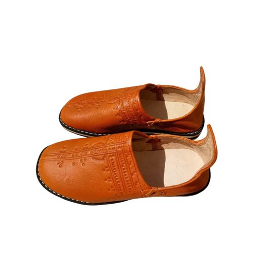 product_image_name-Generic-Babouche en cuir artisanal - 100% faite à la main, durable et d'une qualité exceptionnelle - Orange-1
