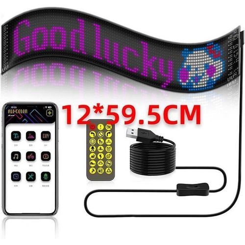 product_image_name-Generic-Lumière LED colorée pour fenêtres de voiture, panneau publicitaire lumineux défilant avec texte animé personnalisable par application – Écran flexible pour magasins, soirées ou bars-6