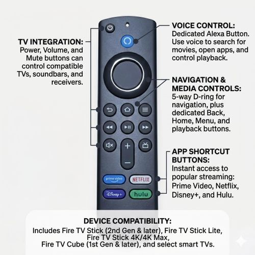 Generic Telecommande de rechange Compatible avec Amazon pour Fire TV - image 6