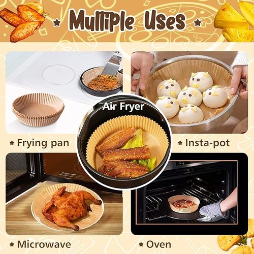 Revêtement de papier de cuisson rectangulaire pour friteuse à air de  poulet, étanche à l'huile, polymères de cuisson antiadhésifs, accessoires  pour friteuse à air Ninja Foodi