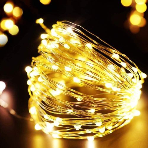 Led Guirlande lumineuse de noël à LED, 20M, fil de cuivre, scintillante,  féerique, fonctionnement à piles USB, étanche, décoration pour la maison,  fête et mariage à prix pas cher