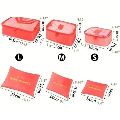 product_image_name-Generic-Sac de rangement de voyage étanche, sac de tri de vêtements, grande capacité, rose,  ensemble de 6 pièces-3