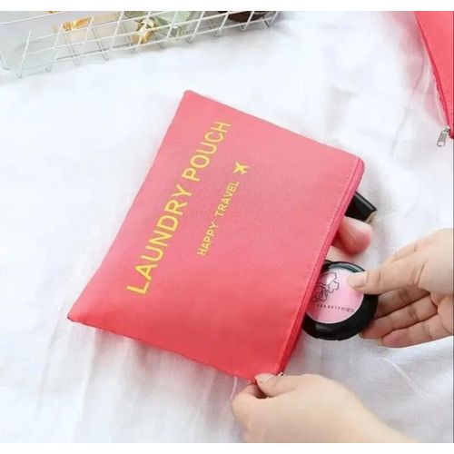 product_image_name-Generic-Sac de rangement de voyage étanche, sac de tri de vêtements, grande capacité, rose,  ensemble de 6 pièces-5