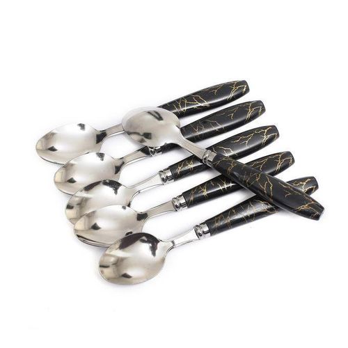 product_image_name-Generic-Pack 6 fourchettes de table en inoxydable avec poignée en marbre-3