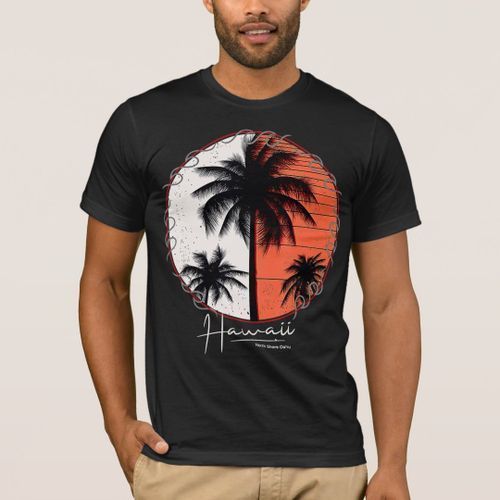 Generic T shirt Hawaii Summer Surf Beach Vintage Sunset