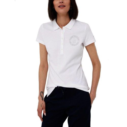 Tommy Hilfiger T SHIRT Femme Blanc SLIM TH CRYSTAL POL