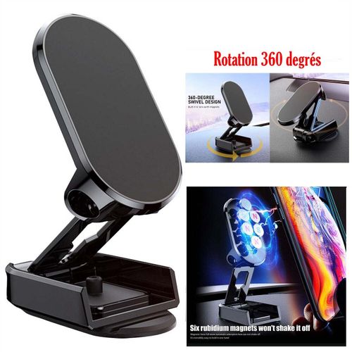 Support voiture magnétique alliage support téléphone portable rotatif 360  degré(