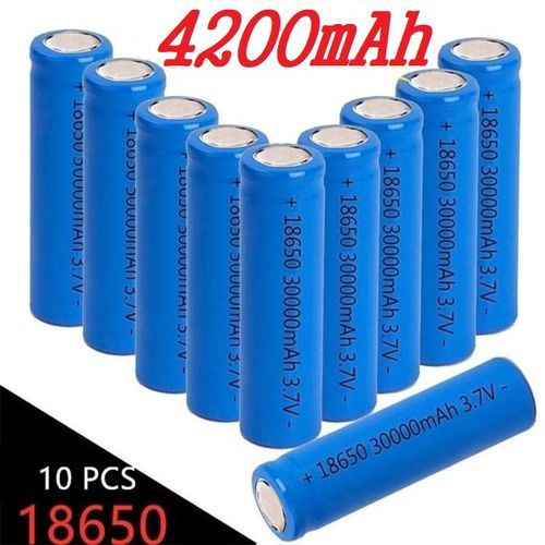 Generic Pack 10 batteries 3.7V 18650 Li-ion rechargeables 4200 mAh