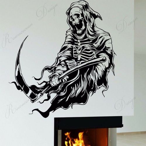 product_image_name-Generic-Grim Reaper squelette mort halloween autocollant mural vinyle décor à la maison-1
